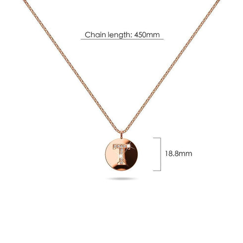 Solid 925 Sterling Silver Initial Alphabet Personalised Disc Necklace